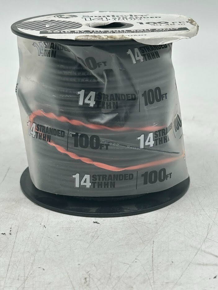 Southwire 80 ft. 14 Black Stranded CU THHN Wire