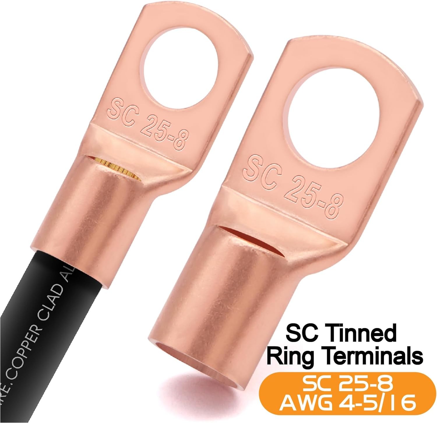 4 Gauge Wire (25ft Each- Black/Red) Copper Clad Aluminum CCA,20pcs 50FT