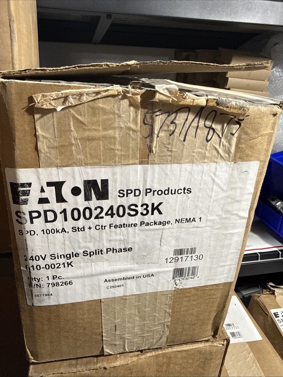 NEW EATON SPD100240S3K SURGE PROTECTIVE DEVICE 100kA 240V SINGLE SPLIT PHASE SPD