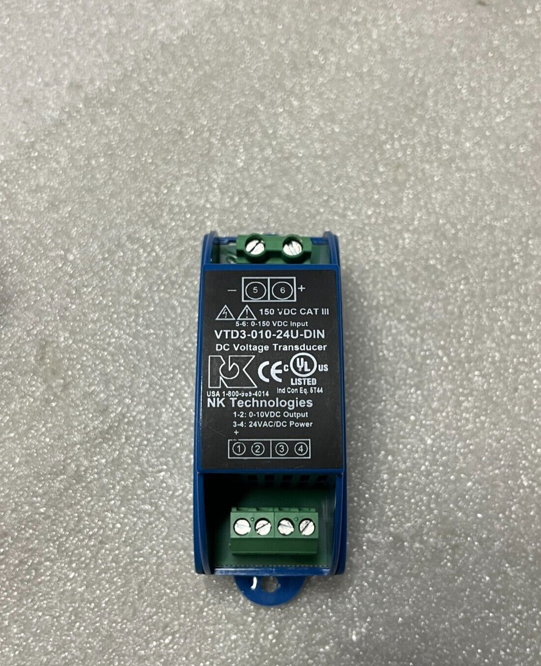 New NK Technologies VTD3-010-24U-DIN DC Voltage Transducer