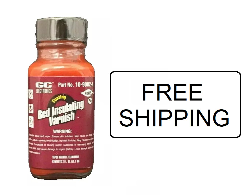 1x GC Electronics 10-9002-A Red Insulating Varnish 2 FL. OZ. New!