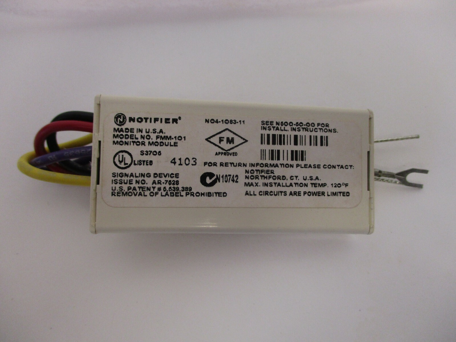 NOTIFIER FMM-101 MONITORING MINI, NEW ORIGINAL BOX, MONITOR MODULE S3706