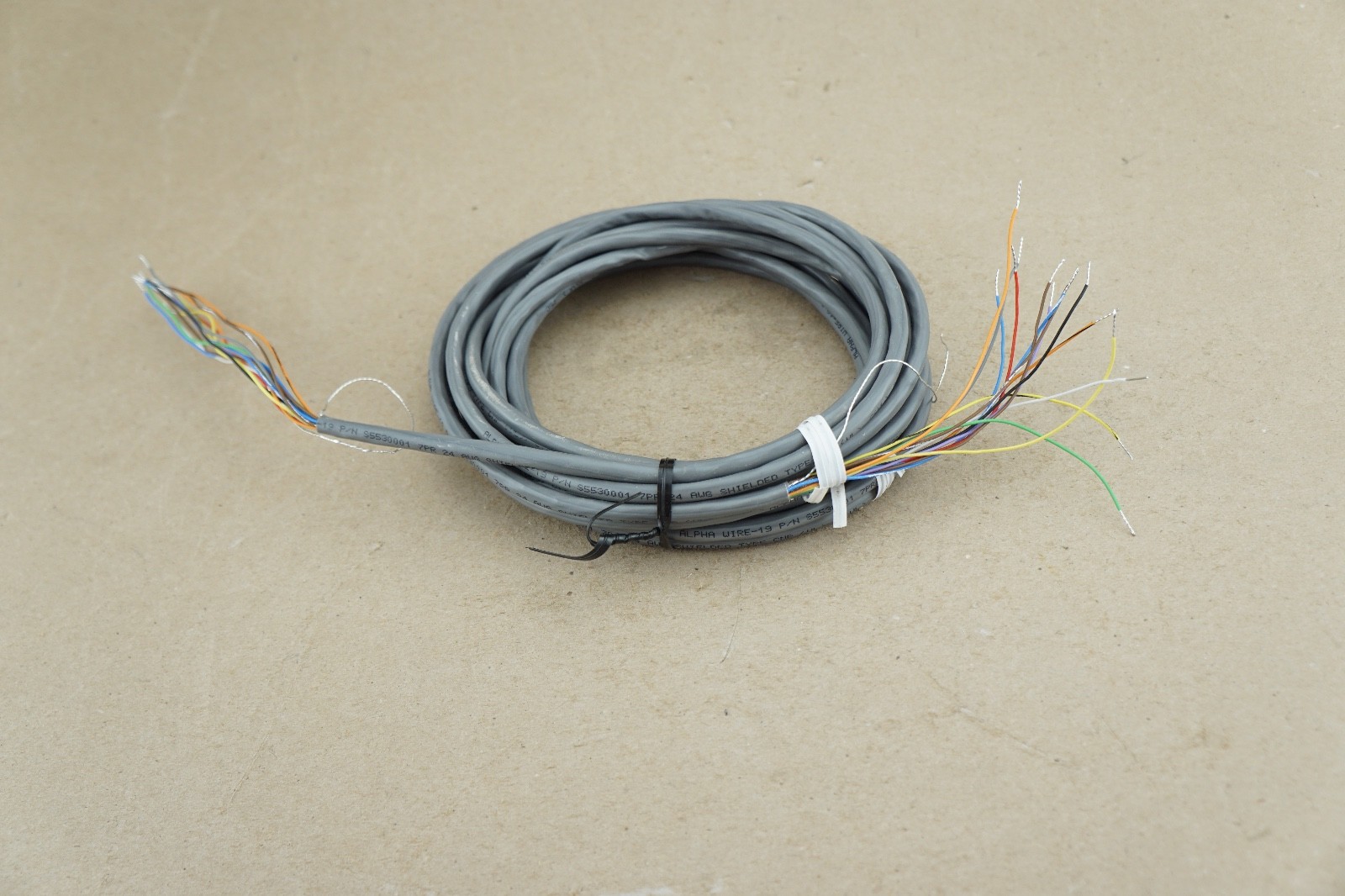 NEW 20′ Ft Alpha Wire P/N S5530001 7PR 24 AWG Shielded Type CMP (UL) C(UL) 75C