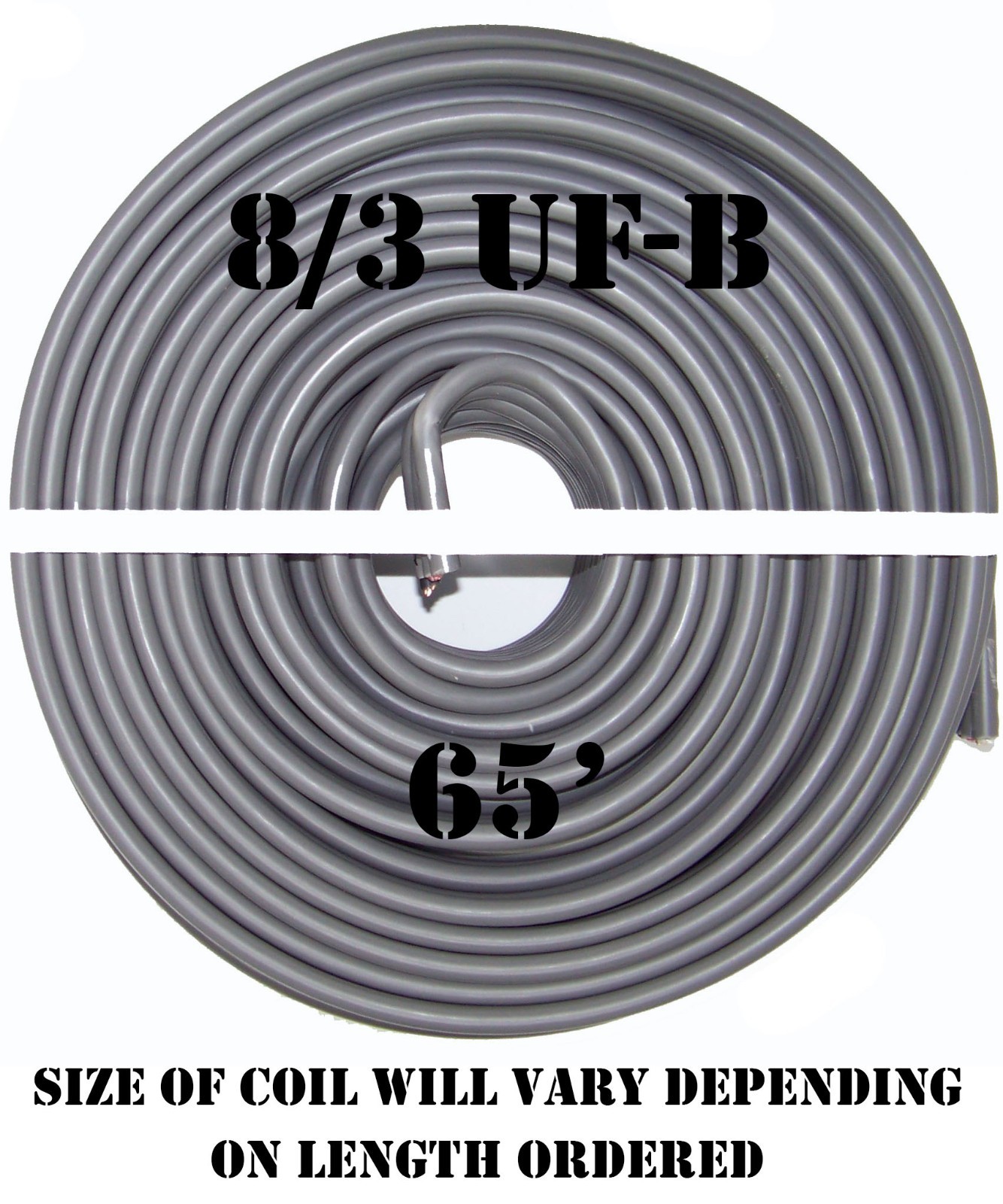 8/3 UF-B x 65′ Southwire Underground Feeder Cable