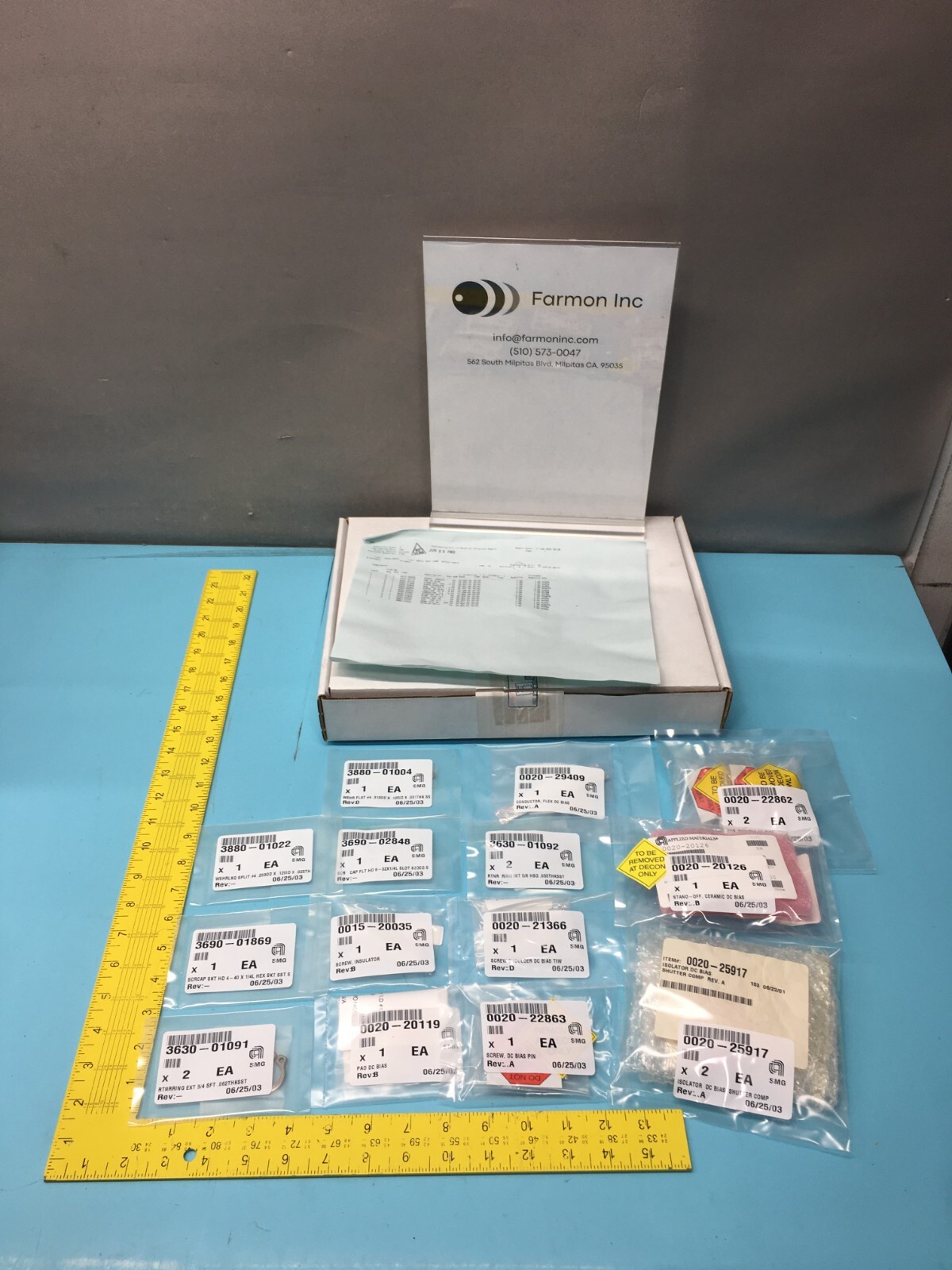 AMAT 0240-23075 List Basic Shut Comp Shield Parts, 0015-20035, 136264