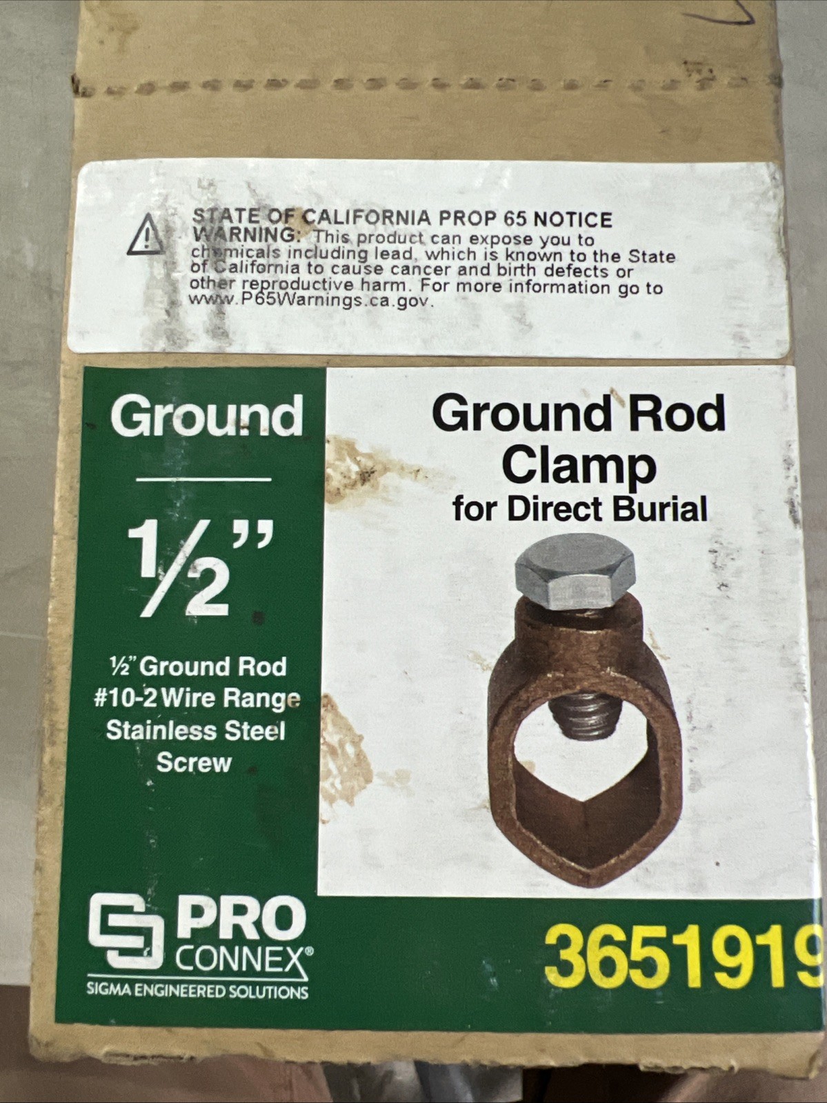 (25 Pack) Sigma ProConnex 1/2″ Universal Bronze Rod Grounding Clamp 3651919