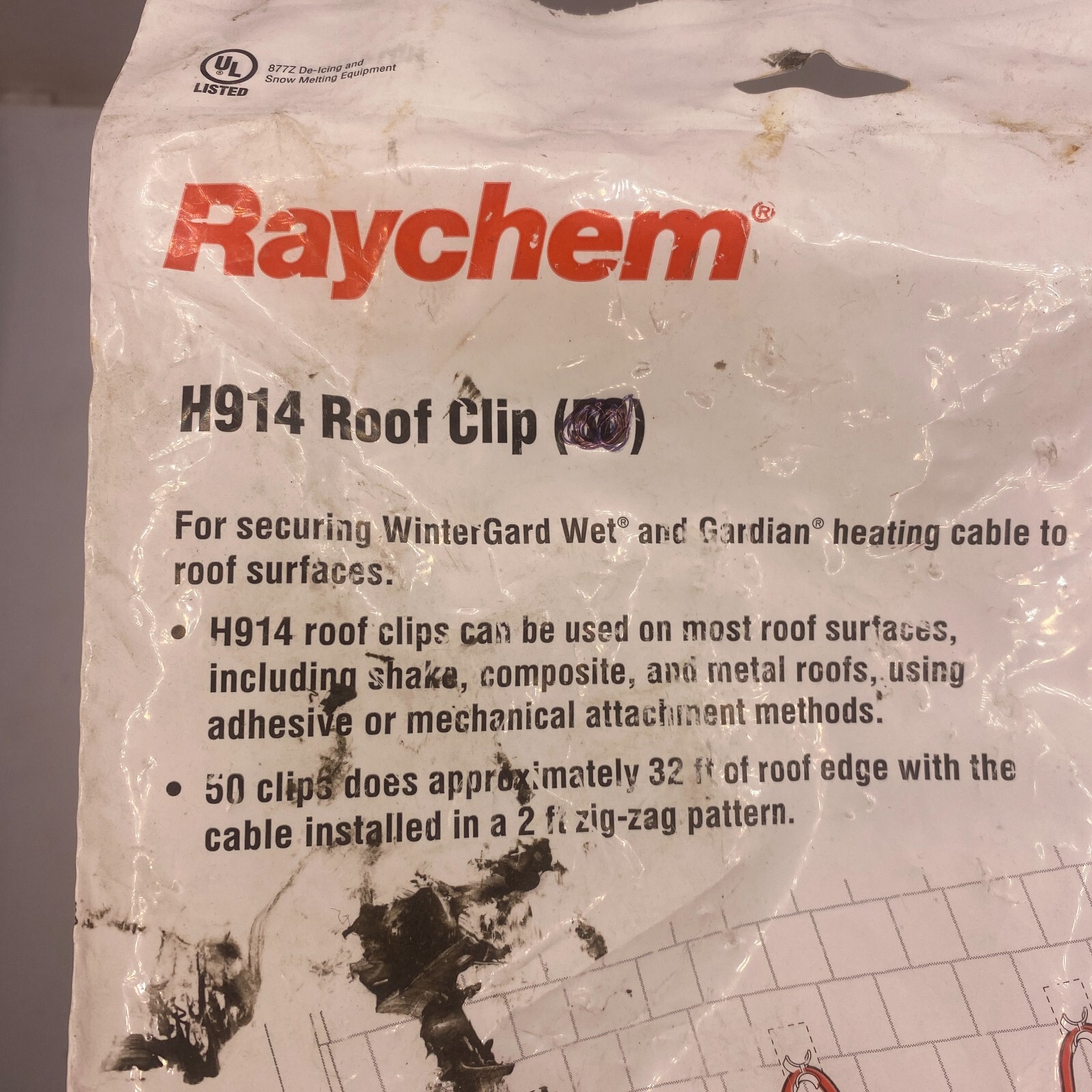 PACK OF 35 RAYCHEM H914 ROOF CLIPS TYCO THERMAL CONTROLS NEW 🎯