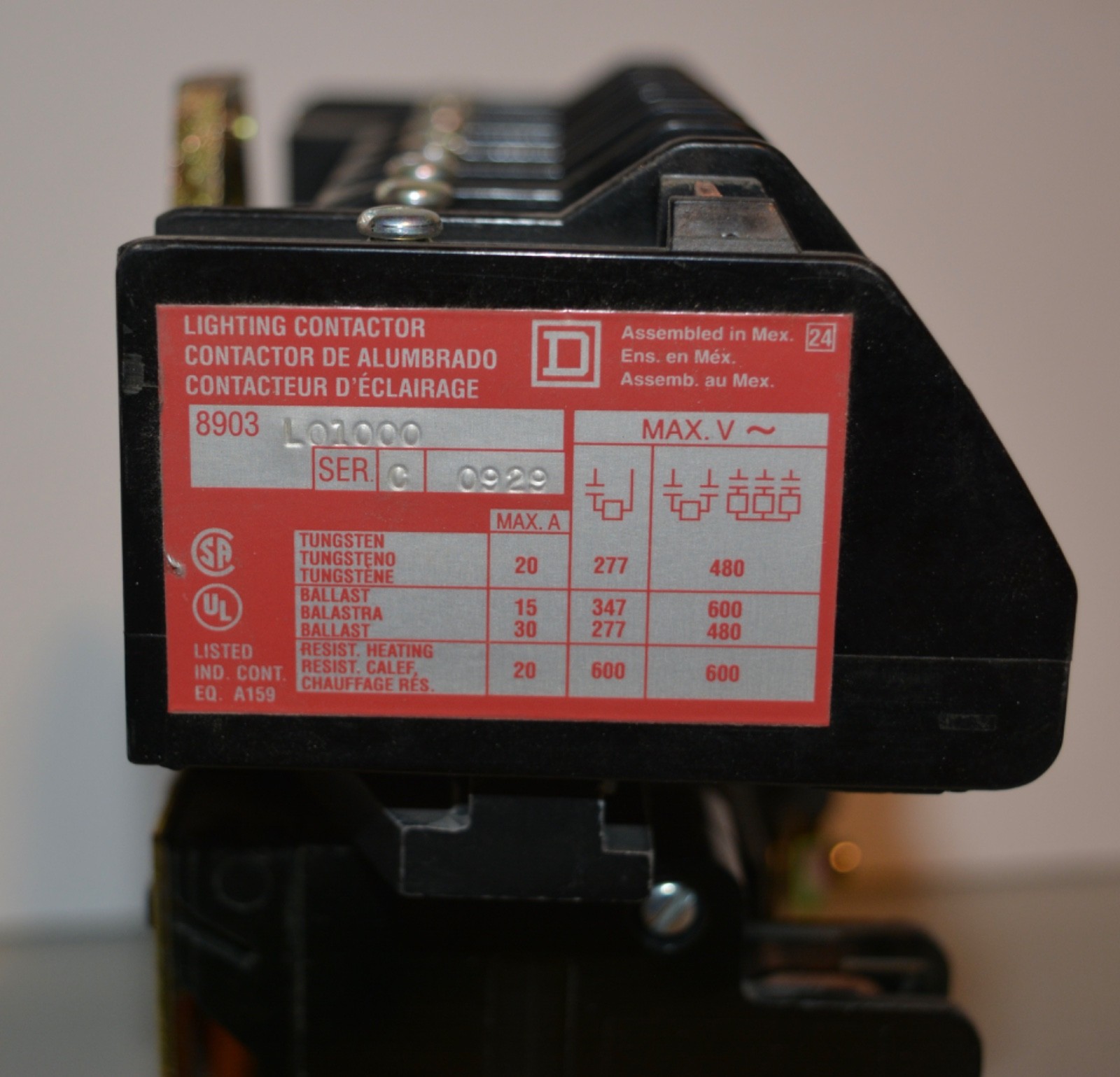 8903L01000 Square D Series C Lighting Contactor Tested & Works Well 8903 L01000