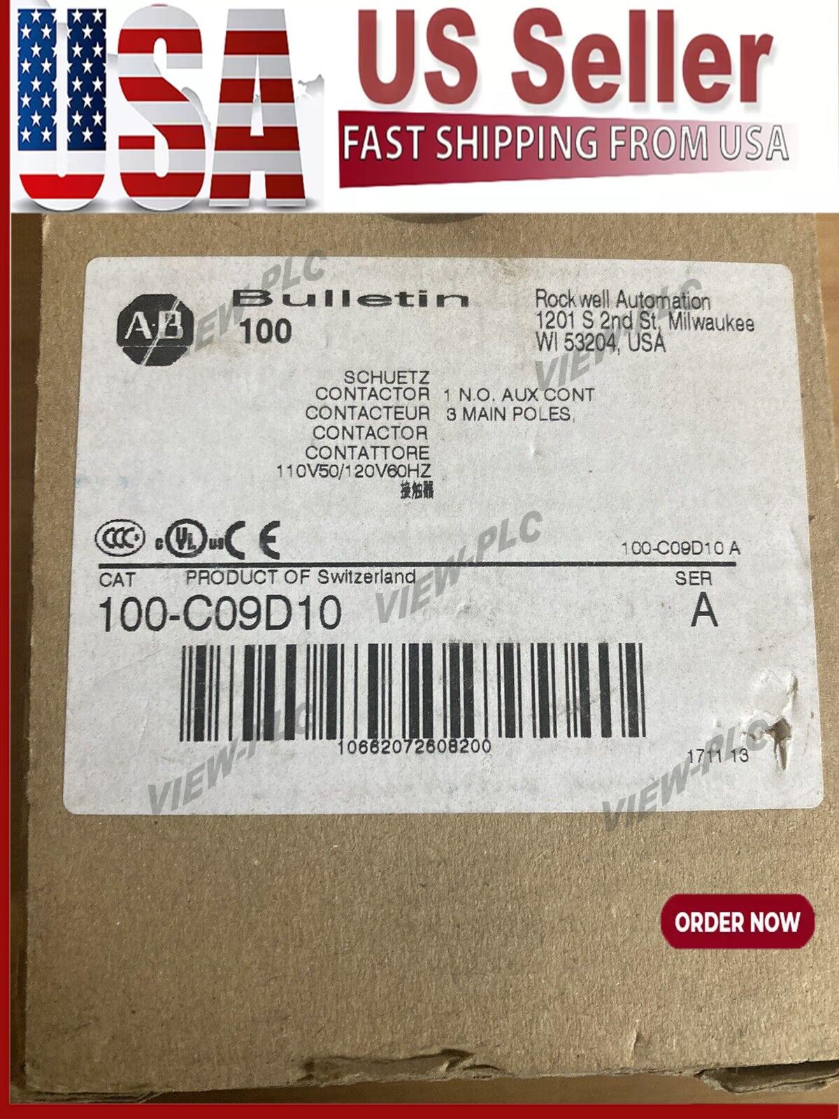 ALLEN-BRADLEY 100-C09D10 IEC CONTACTOR 9 AMP 120VAC NEW IN BOX