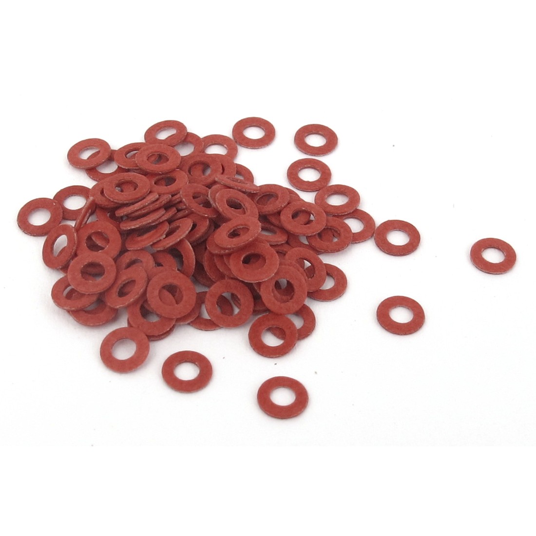 100 Pcs 2 x 4 x 0.5mm Red Fiber Motherboard Insulating Washers Insulation Spacer