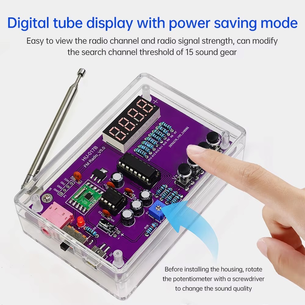 DIY FM Radio Electronic Kit Adjustable Frequency 87-108MHz Digital Display US