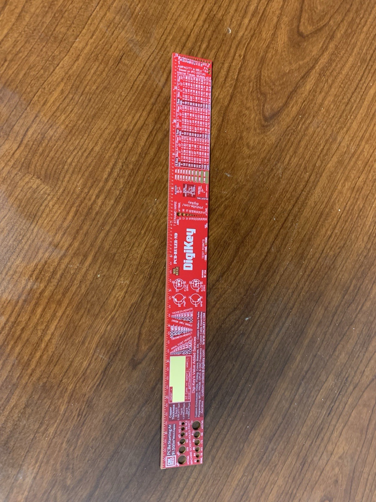 Red Digi-Key PCB-Ruler Nd Reference Electronics Metal Ruler 12”