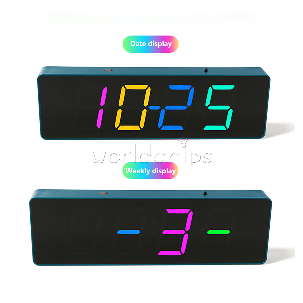 DIY Electronic Clock Kit LED Digital RGB Clock Time Temperature Date Display New