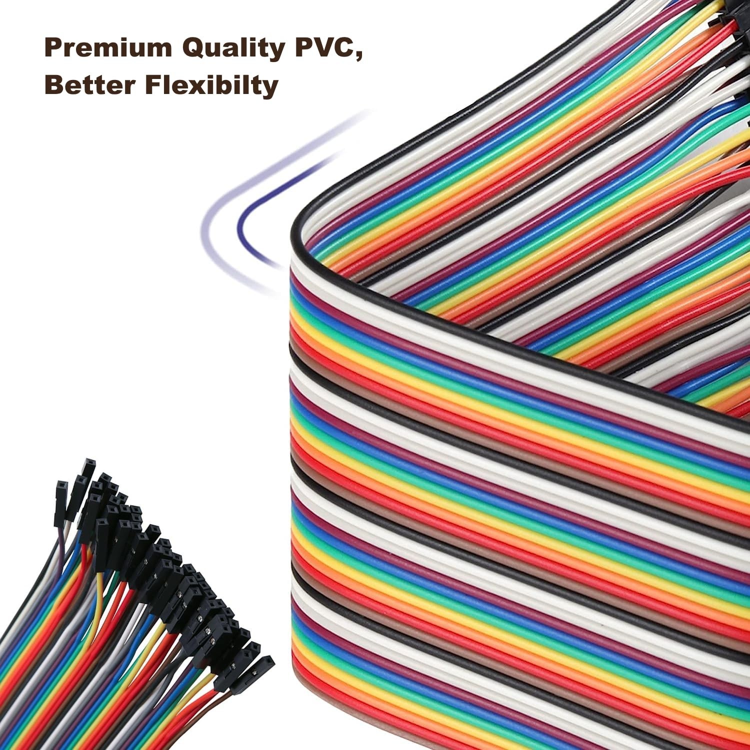 40pcs 20 cm 8 inch Female to Female Multicolored Dupont Wire Breadboard Jumpe…