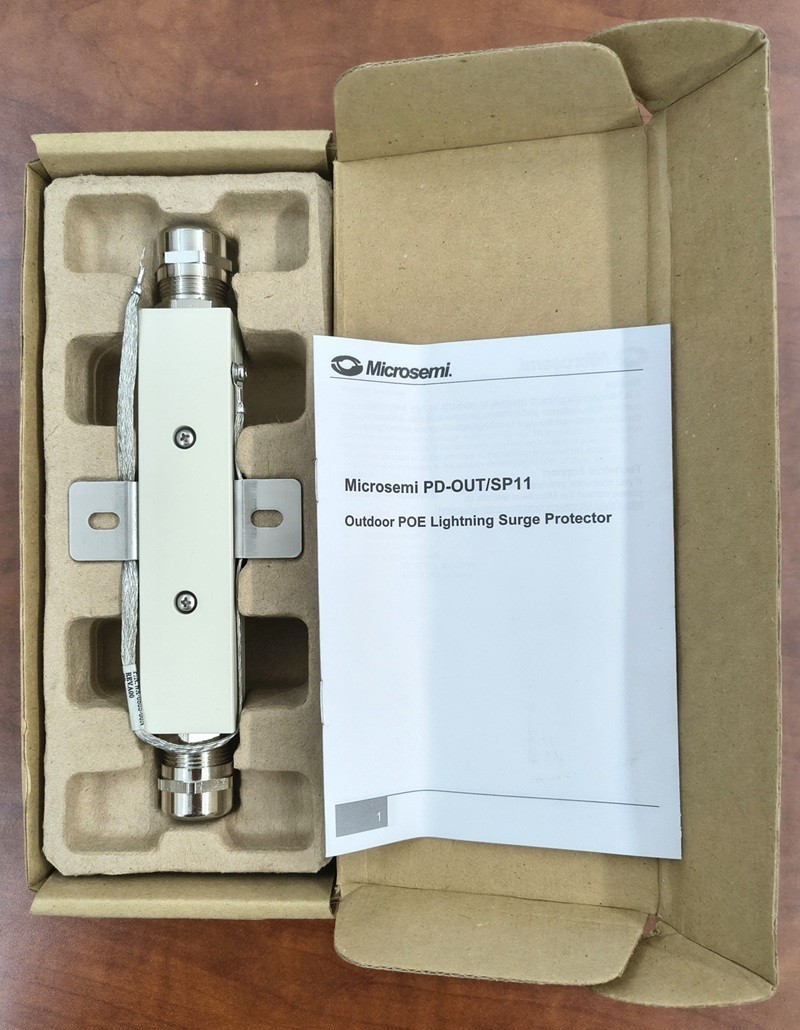 Microsemi New PD-OUT/SP11 Outdoor PoE Lightning Surge Protector, 1-port