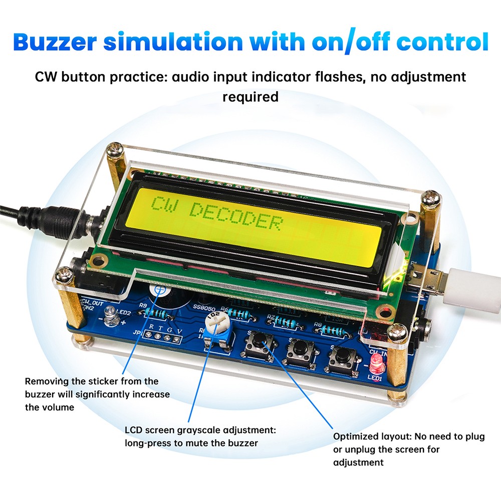DC 5V CW Morse Code Decoder Circuit Board Welding Practice DIY Electronic Kit