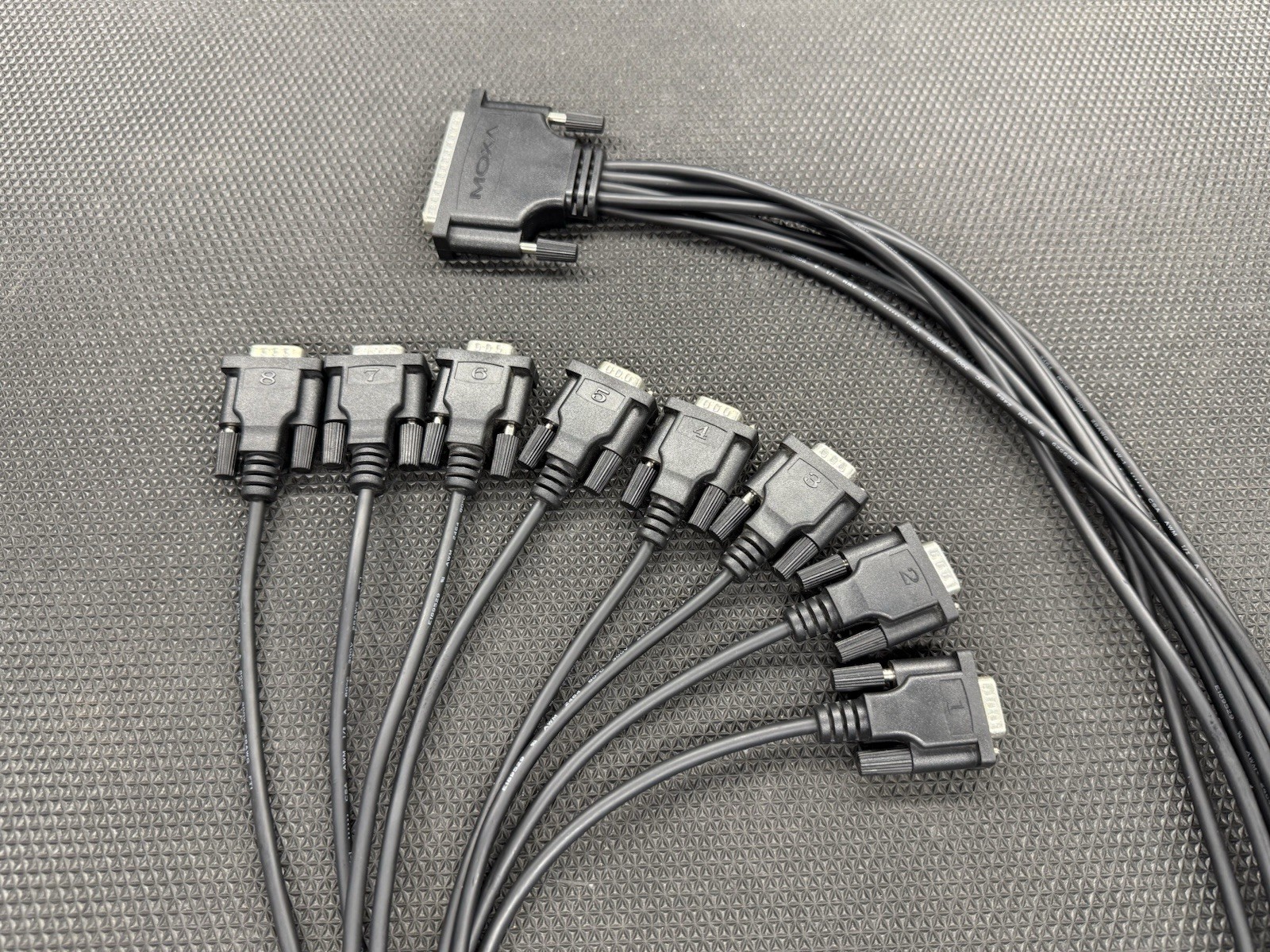 Moxa Opt8D 8 ports RS-232 octopus cable with male DB9 connectors