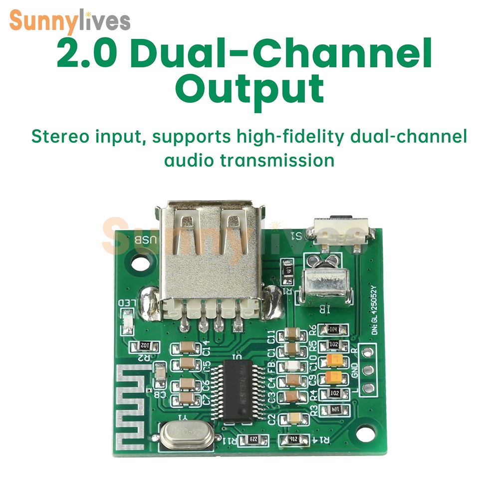 DC 3.3-5V Bluetooth Audio Receiver Module 2.0 Stereo Lossless Decoder Board USB