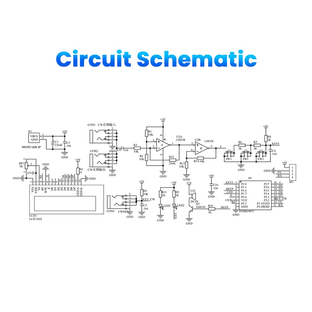 DC 5V CW Morse Code Decoder Circuit Board Welding Practice DIY Electronic Kit