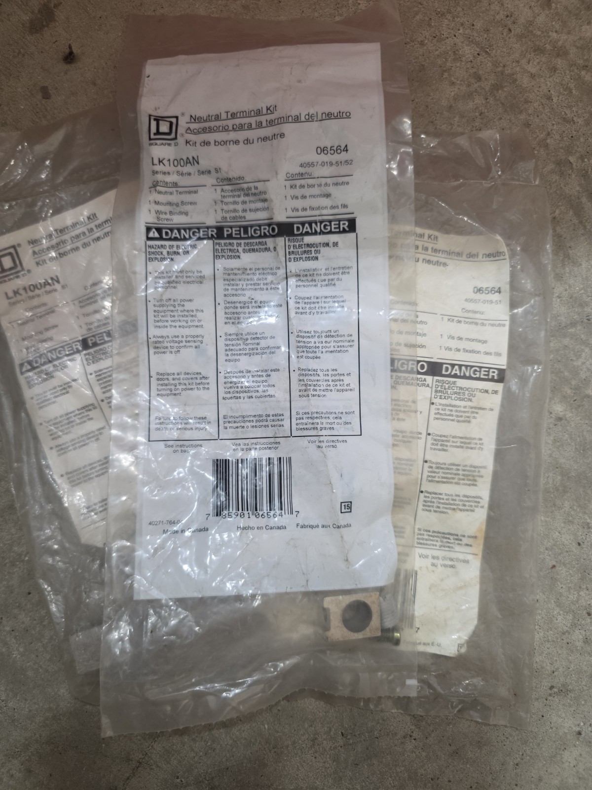 Lot of 3 – LK100AN Square D Neutral Terminal Lug Kit – Next Day Option – New