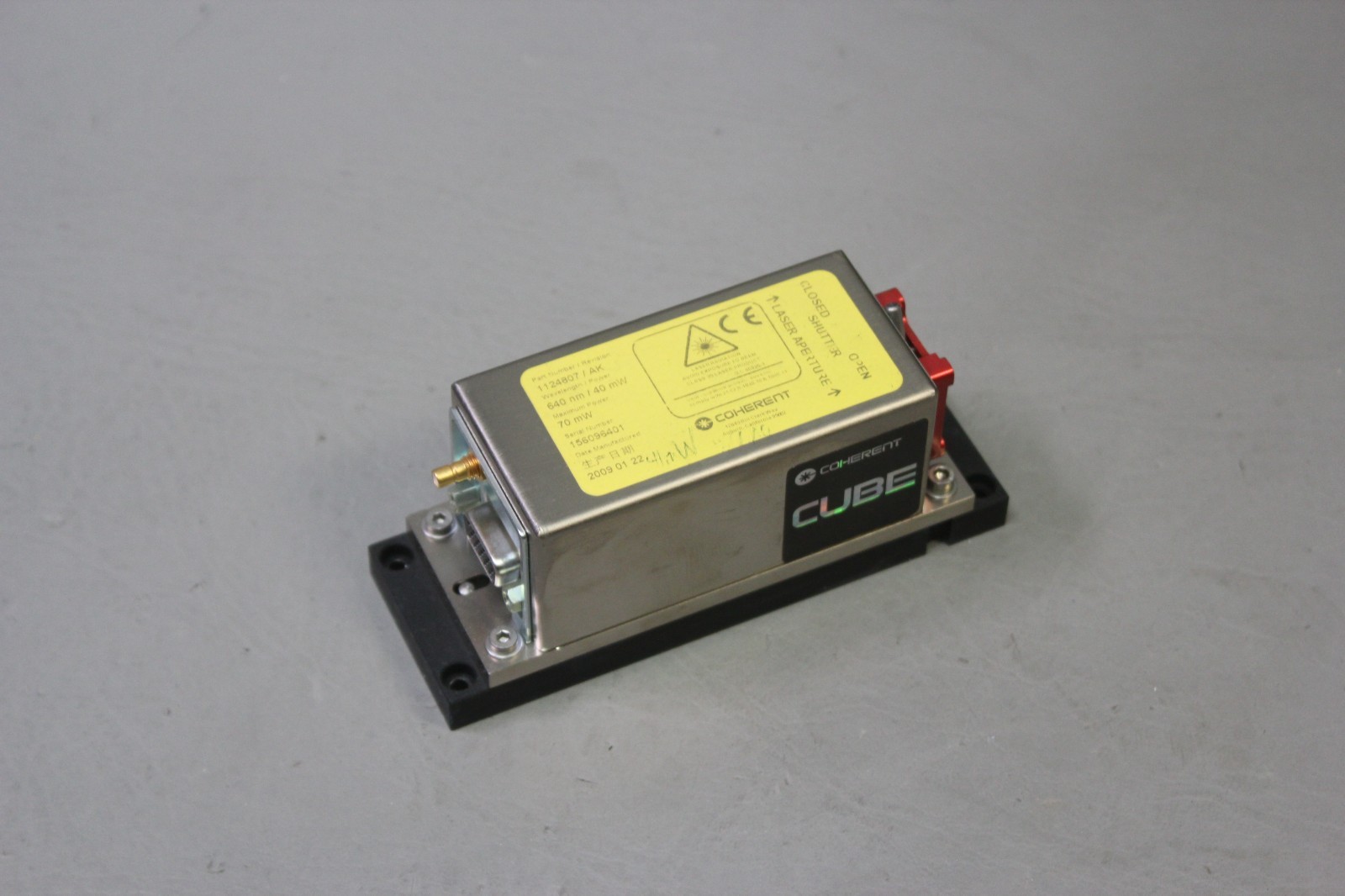 COHERENT CUBE 640nm 40mW LASER DIODE SYSTEM 1124807