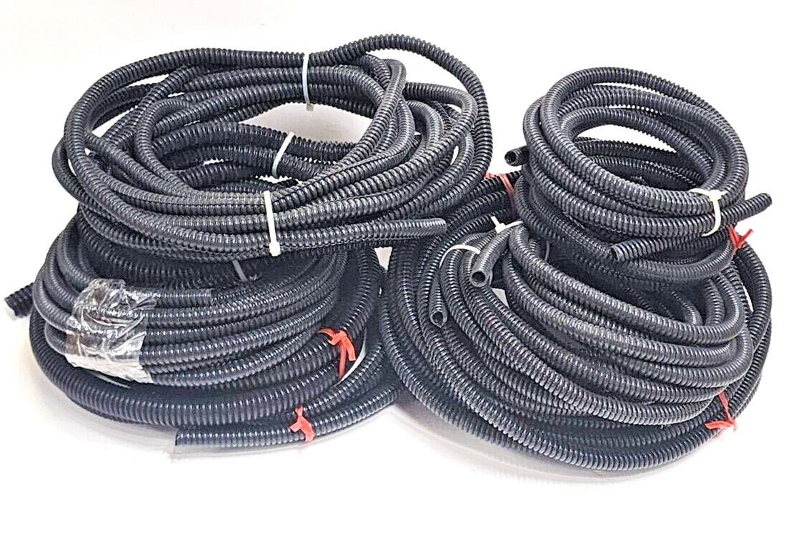 ASSORTED CORRUGATED CONDUIT TUBING (LOT OF 11) 1/4″ 3/8″ AND 1/2″