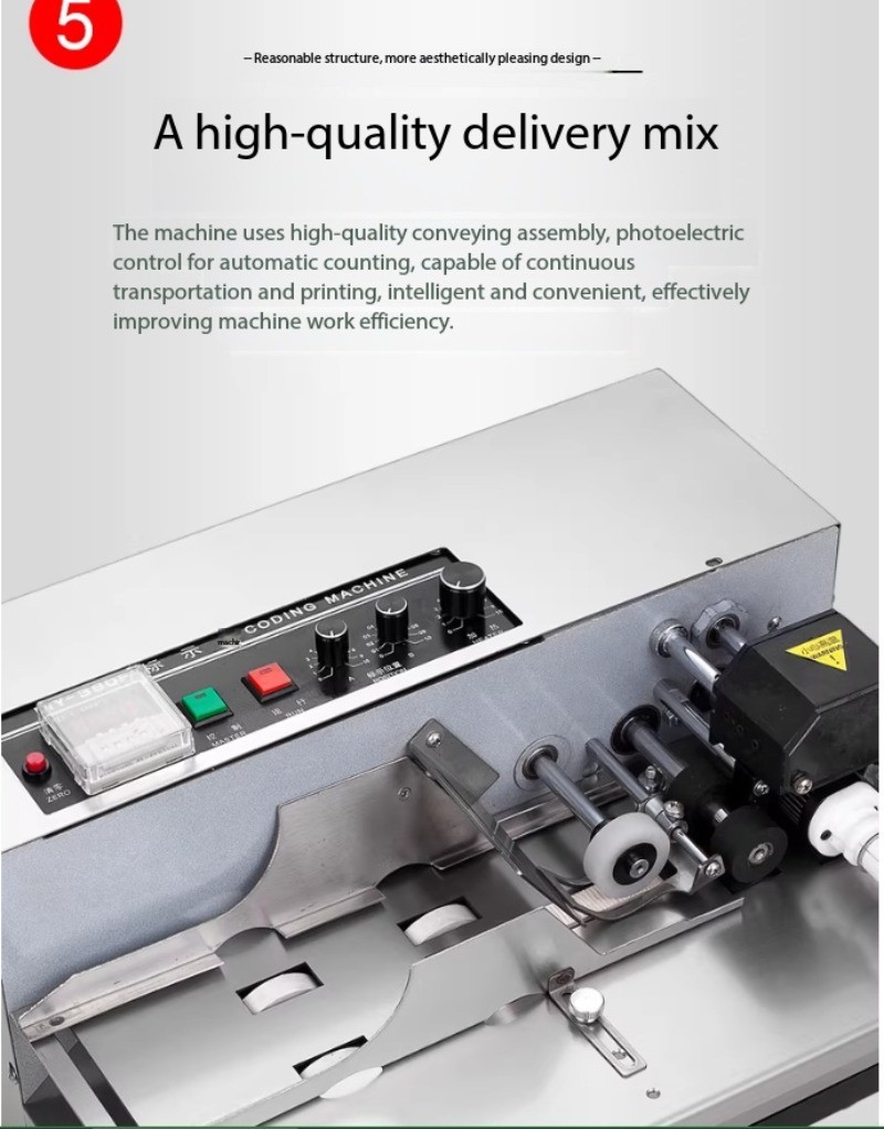 MY-380F Steel Automatic Date Printer Solid Ink Roll Batch Coding Machine