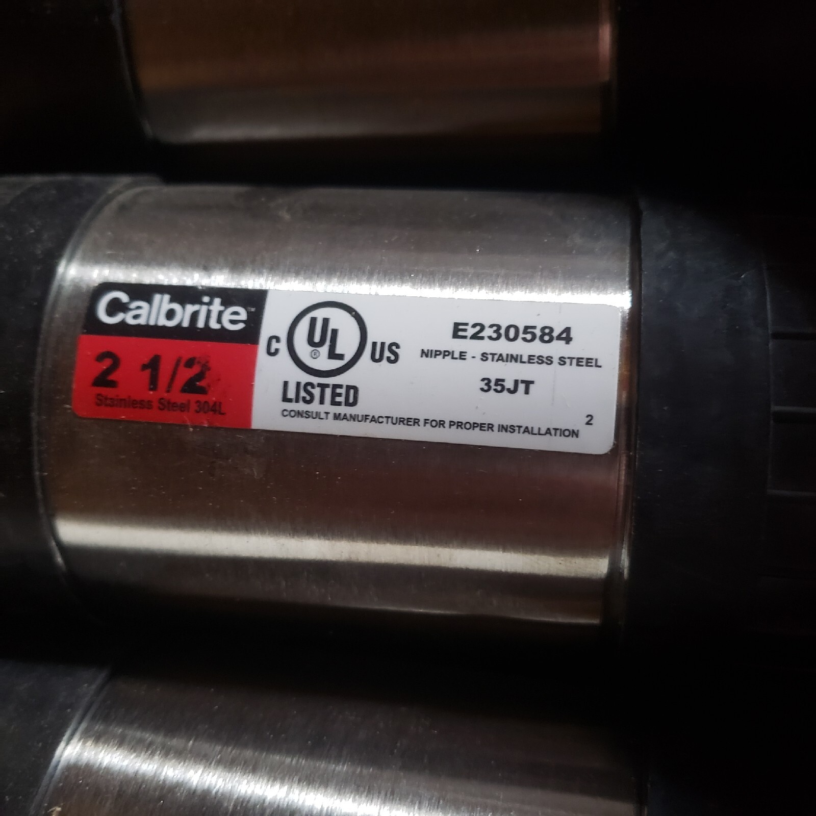 CALBRITE S42560CN00 2-1/2″ X 6″ SS304 STAINLESS NIPPLE – FREE SHIPPING