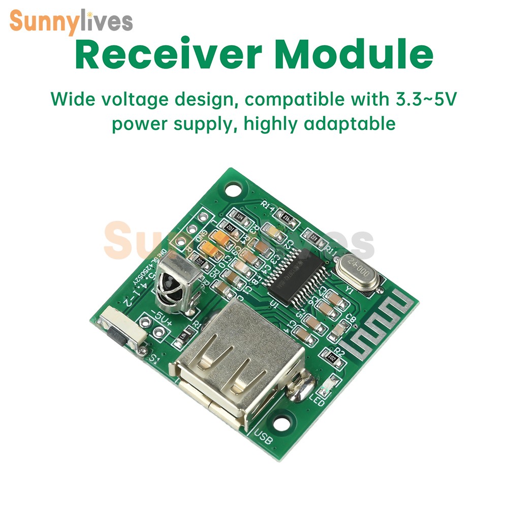 DC 3.3-5V Bluetooth Audio Receiver Module 2.0 Stereo Lossless Decoder Board USB