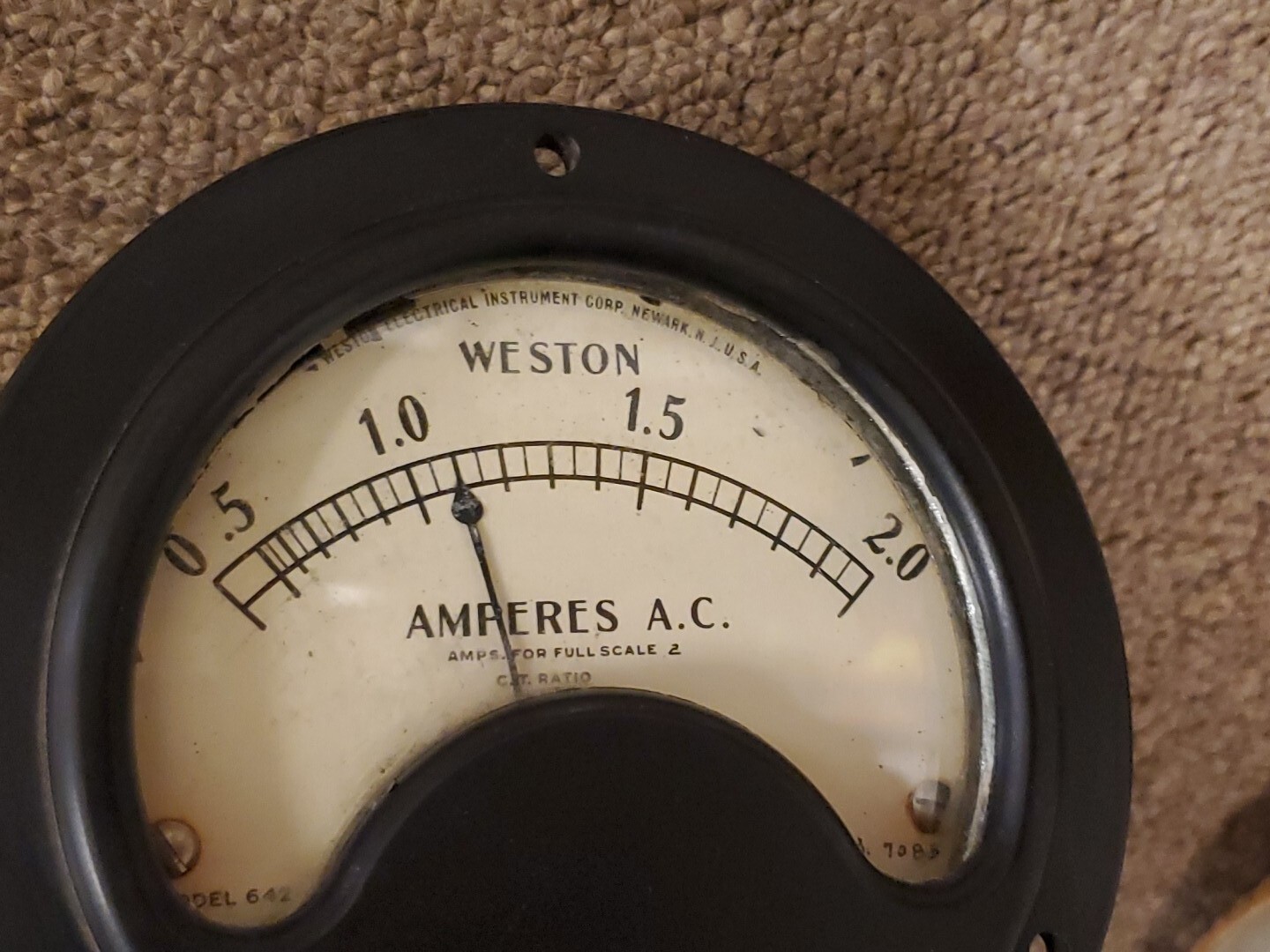 Weston Model 642 AC Ampere Amps Meter 50-200A, No. 7085, Bakelite casing