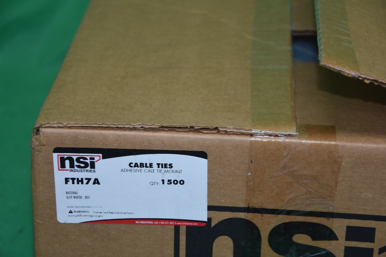 NSI Industries – FTH7 A – Cable Ties – Adhesive Cale Tie Mount – 1500 Pcs
