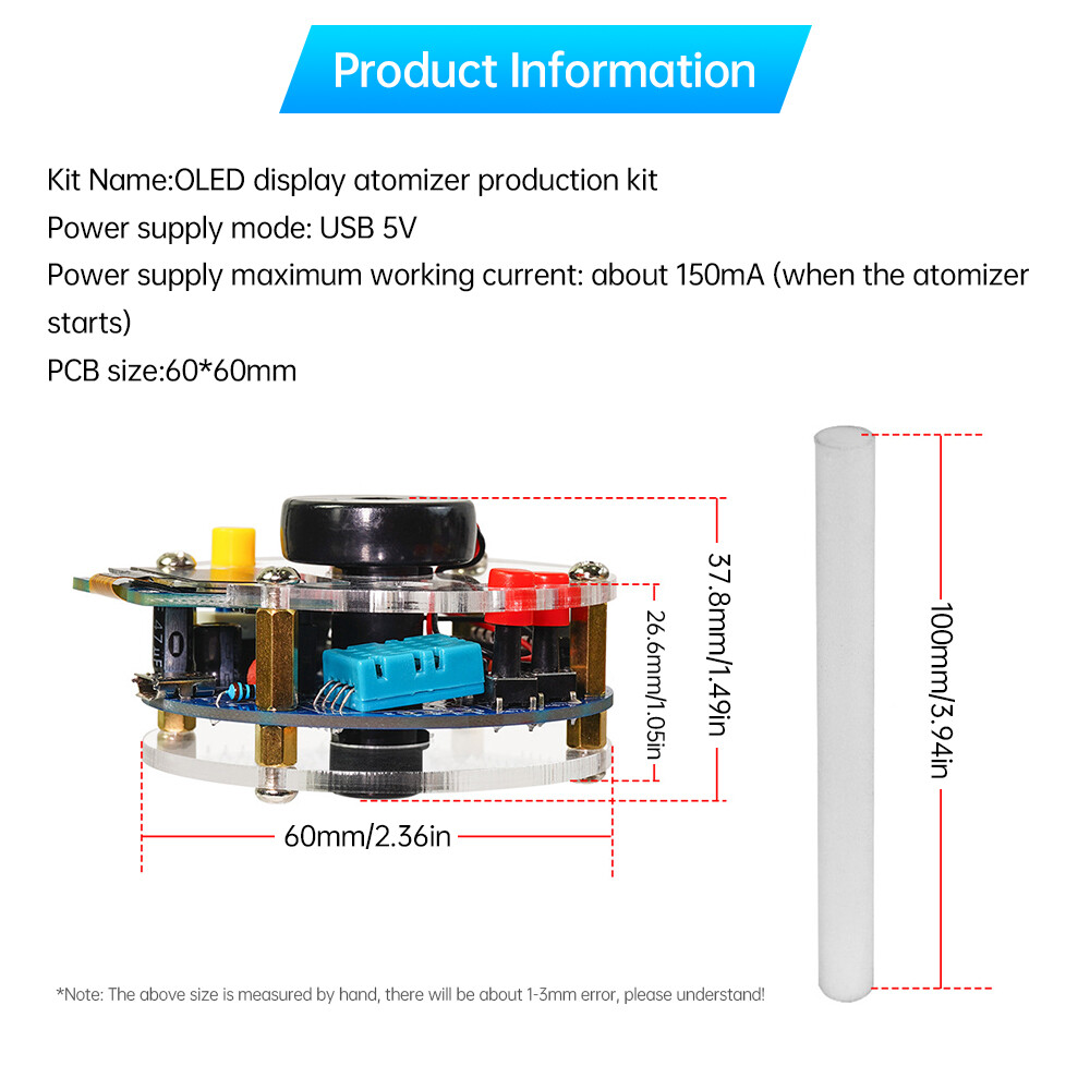USB Humidifier Circuit Board Mist Maker Kit OLED Display Temperature Humidity