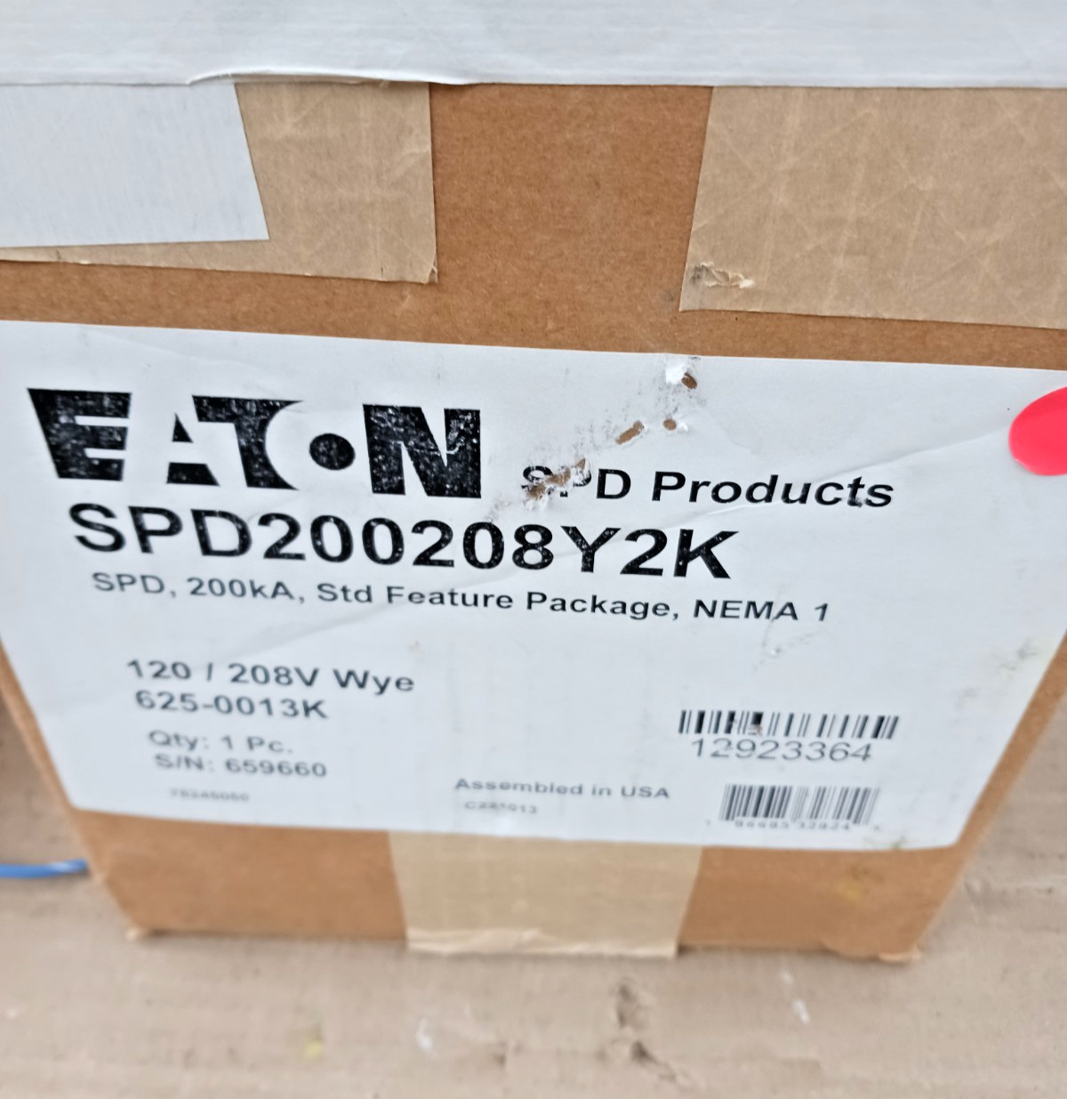 New Eaton SPD200208Y2K Surge Protective Device 120/208 Vac 200Ka SCCR