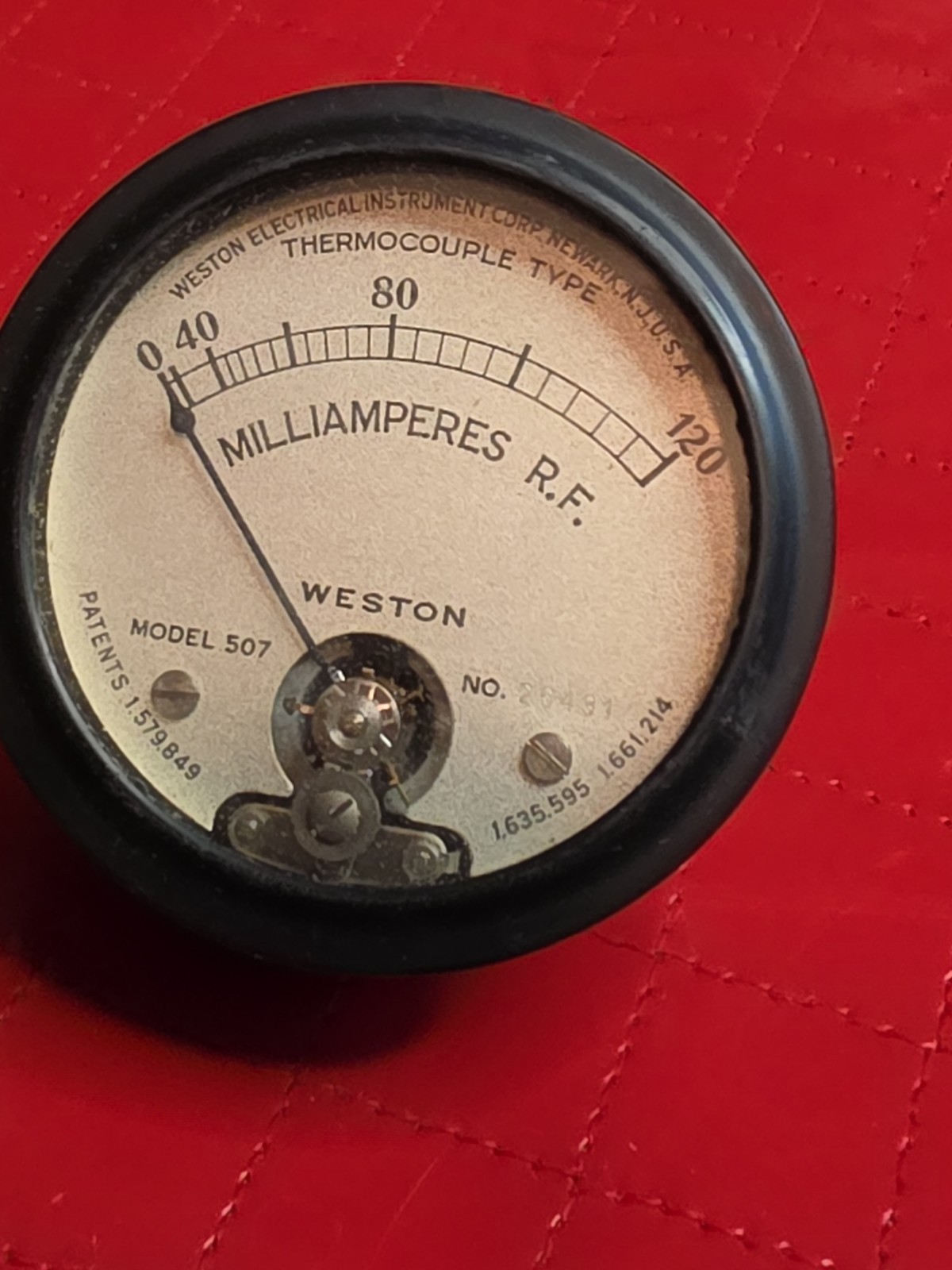Weston electrical USA Thermocouple Milliamperes R.F. Model 507