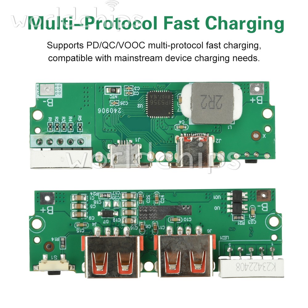 PD/QC 22.5W Fast Charging Module DIY Mobile Power Bank Circuit Board LED Display