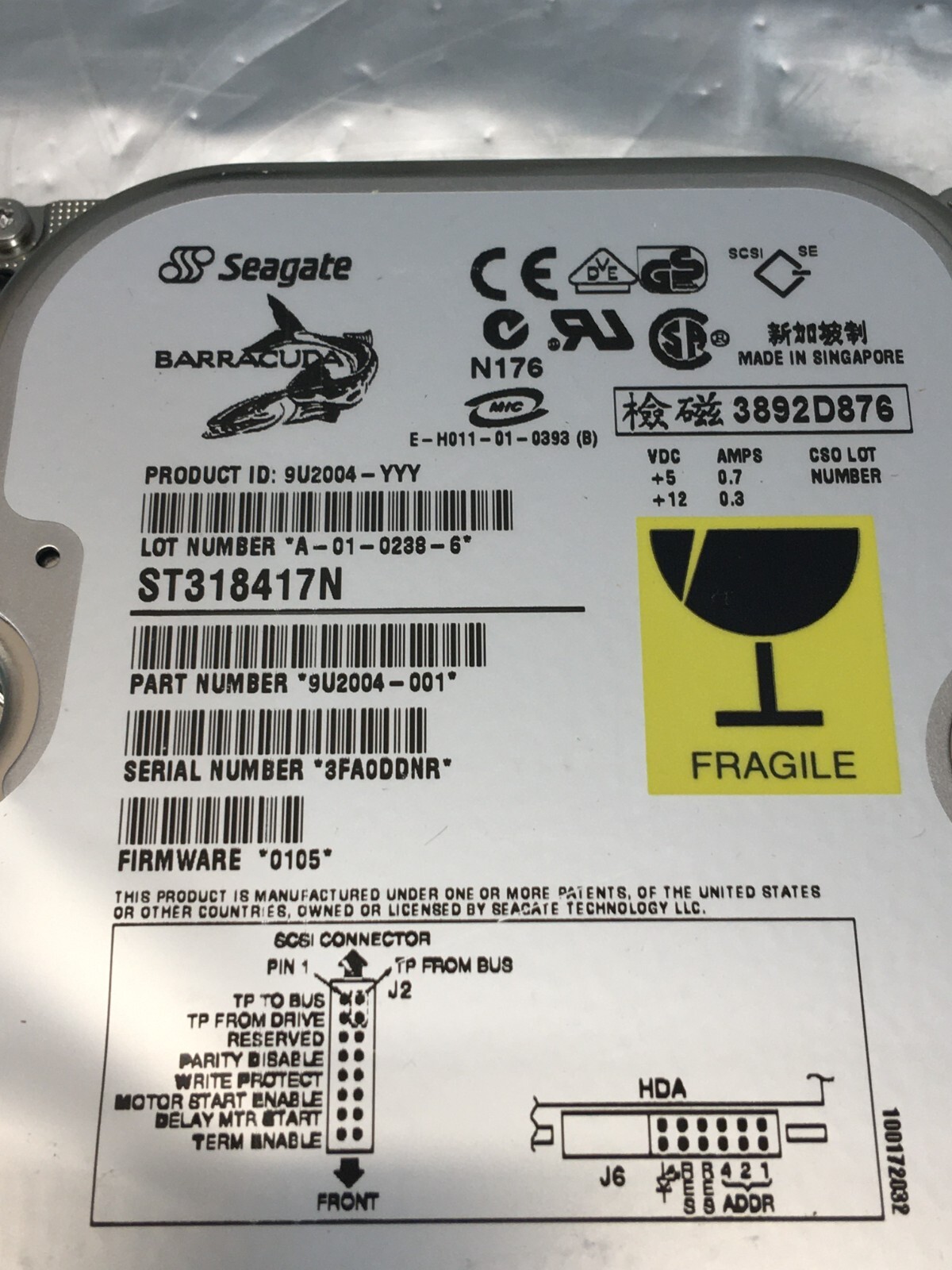 Seagate ST318417N Barracuda Hard Drive, HDD, 9U2004-001, 158708