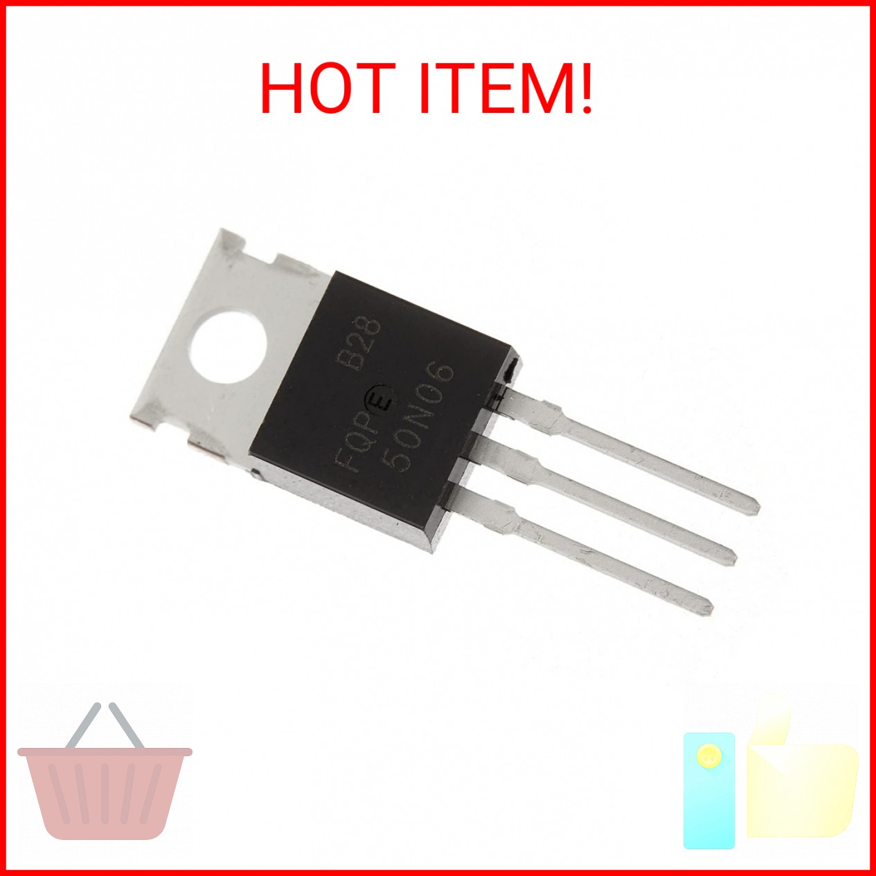 Bridgold 10pcs FQP50N06 FQP50 50N06 N-Channel Mosfet Transistor 52 A 60 V,3-Pin