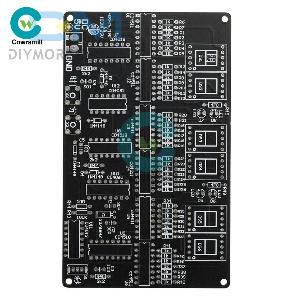 DC 4.5V-5.5V 6-bit Digital Circuit Clock Kit DIY Electronic Clock Teaching Kit