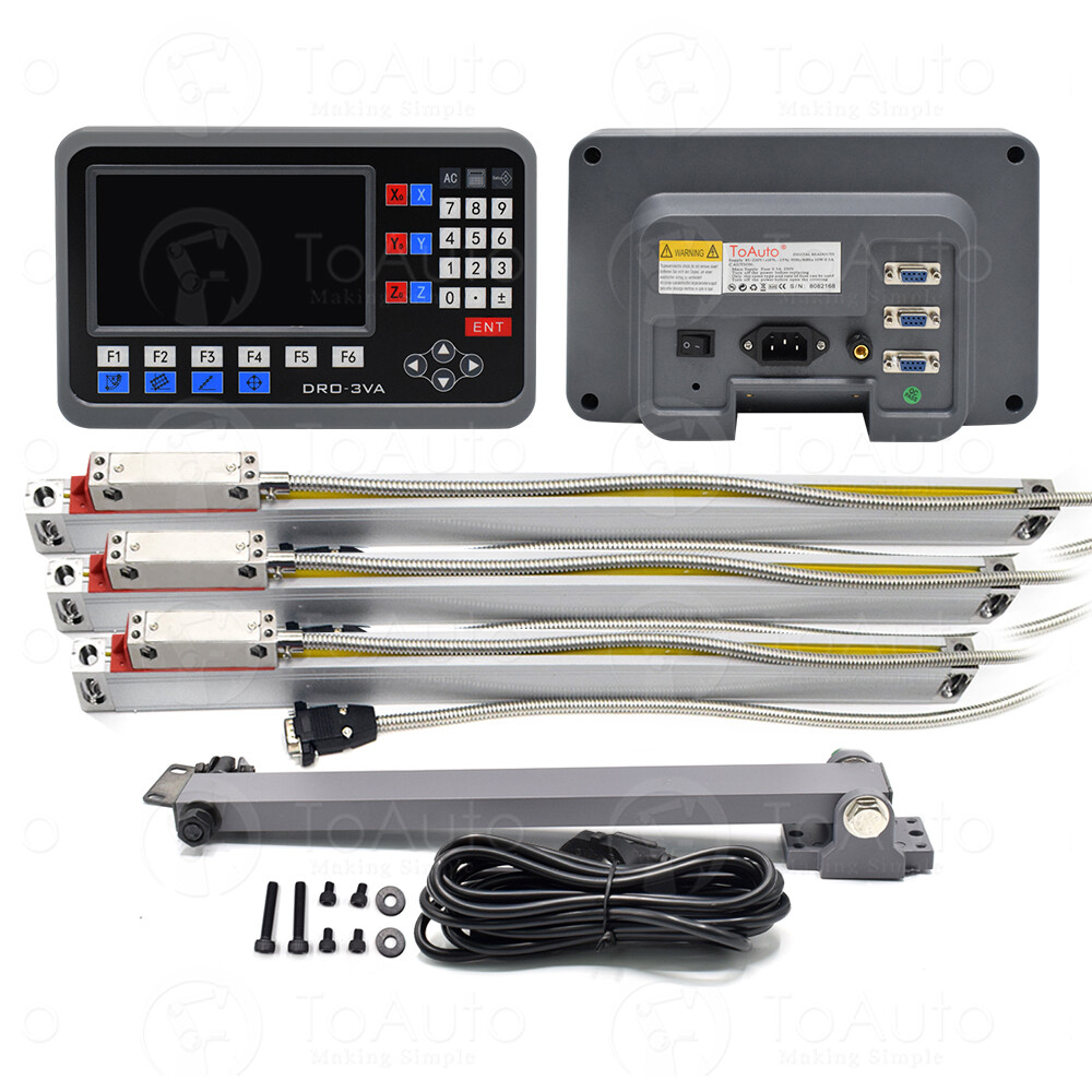 2/3Axis Digital Readout LCD DRO Display Encoders TTL Linear Glass Scale 4”-80”