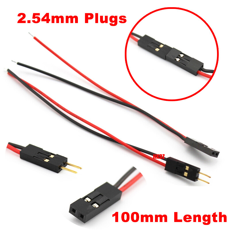 Dupont Jump Wire Male & Female Jumper Cable Lead 2.54mm 2Pin Plugs 100mm Length