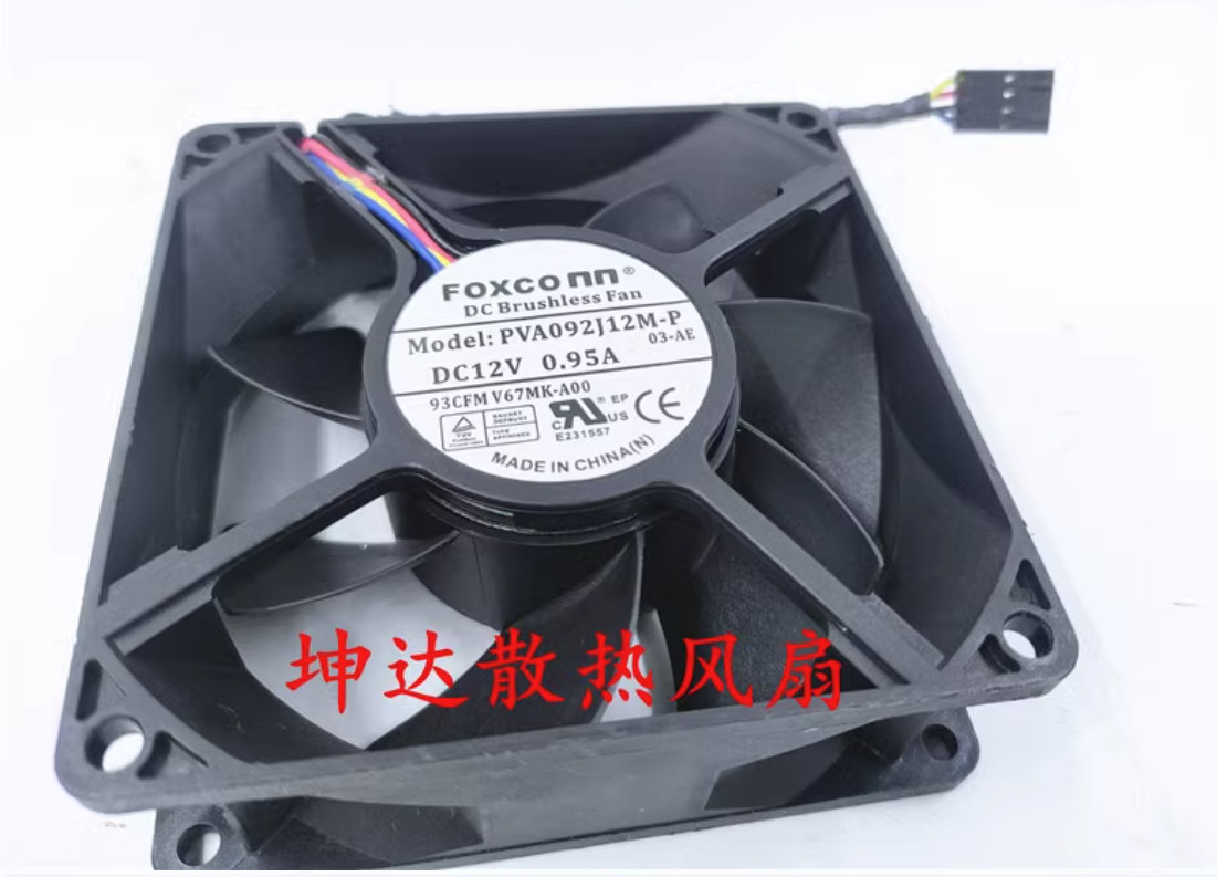 Foxconn PVA092J12M-P 9032 DC12V 0.95A 9CM 4-Wire PWM Mute Cooling Fan