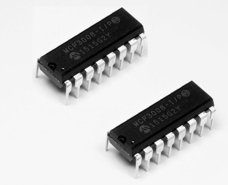 2PCS Microchip MCP3008-I/P MCP3008 8-Channel 10-Bit A/D Converters SPI – New IC