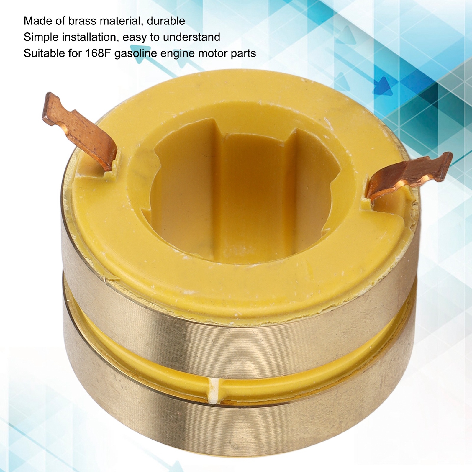 Slip Ring Brass Conductive Collector 2 Way 22mm ID 38mm OD For 168F Generators