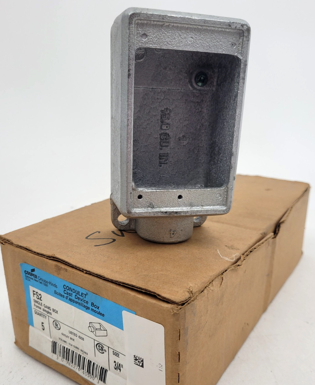 Lot of 5 – FS2 Crouse-Hinds Single Gang Box Conduit Outlet 3/4″- Next Day Option