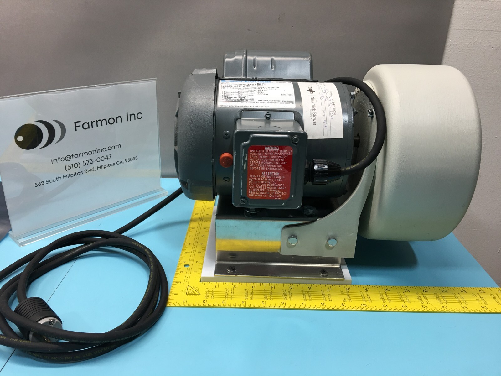 Marathon 2PB56C34F5307A-R26 Blower, 1/2HP, 1PH, 60Hz, 3450 RPM, 138971