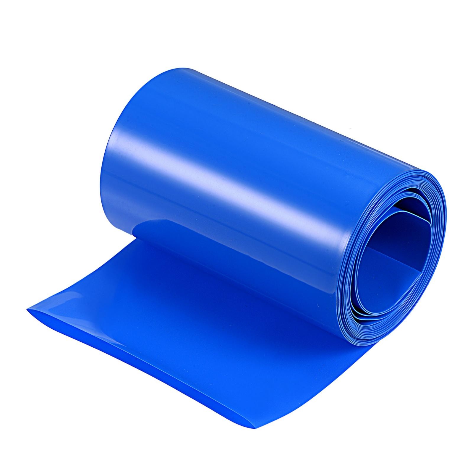 Battery Wrap, 80mm Flat 10ft PVC Heat Shrink Tube Wraps Blue