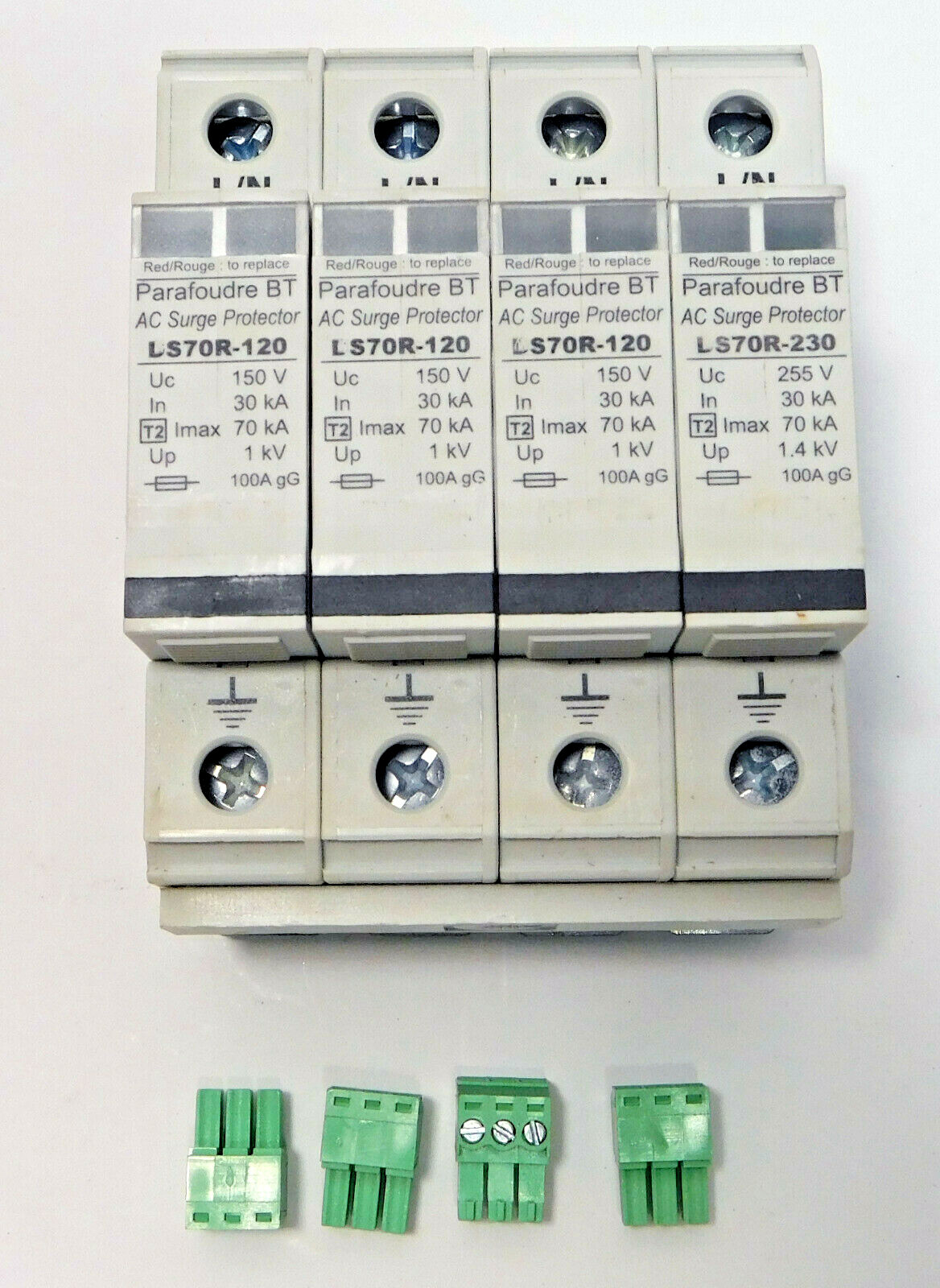 Bank / Bundle of 4 each Citel DS70R-120 AC Surge Protection DIN Rail Mount Typ2