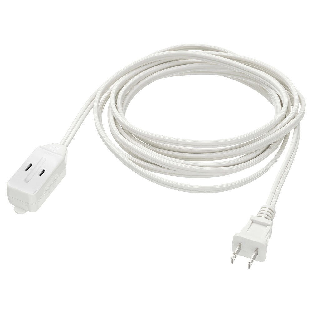 6FT 3-Outlet Extension Power Cord Indoor 2 Prong Protection Outlet Cover White