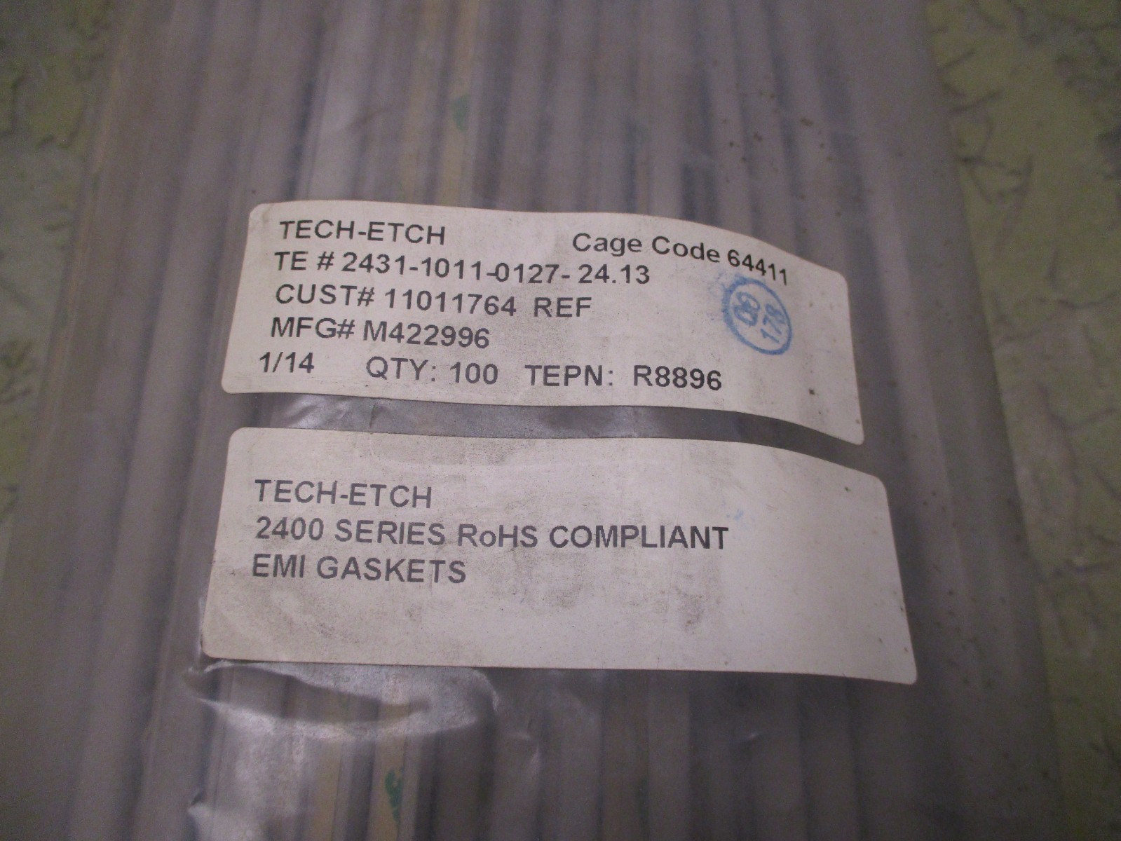 Lot of 76 Tech Etch 2400 Series EMI Gaskets 2431-1011-0127-24.13 [2*N-32]