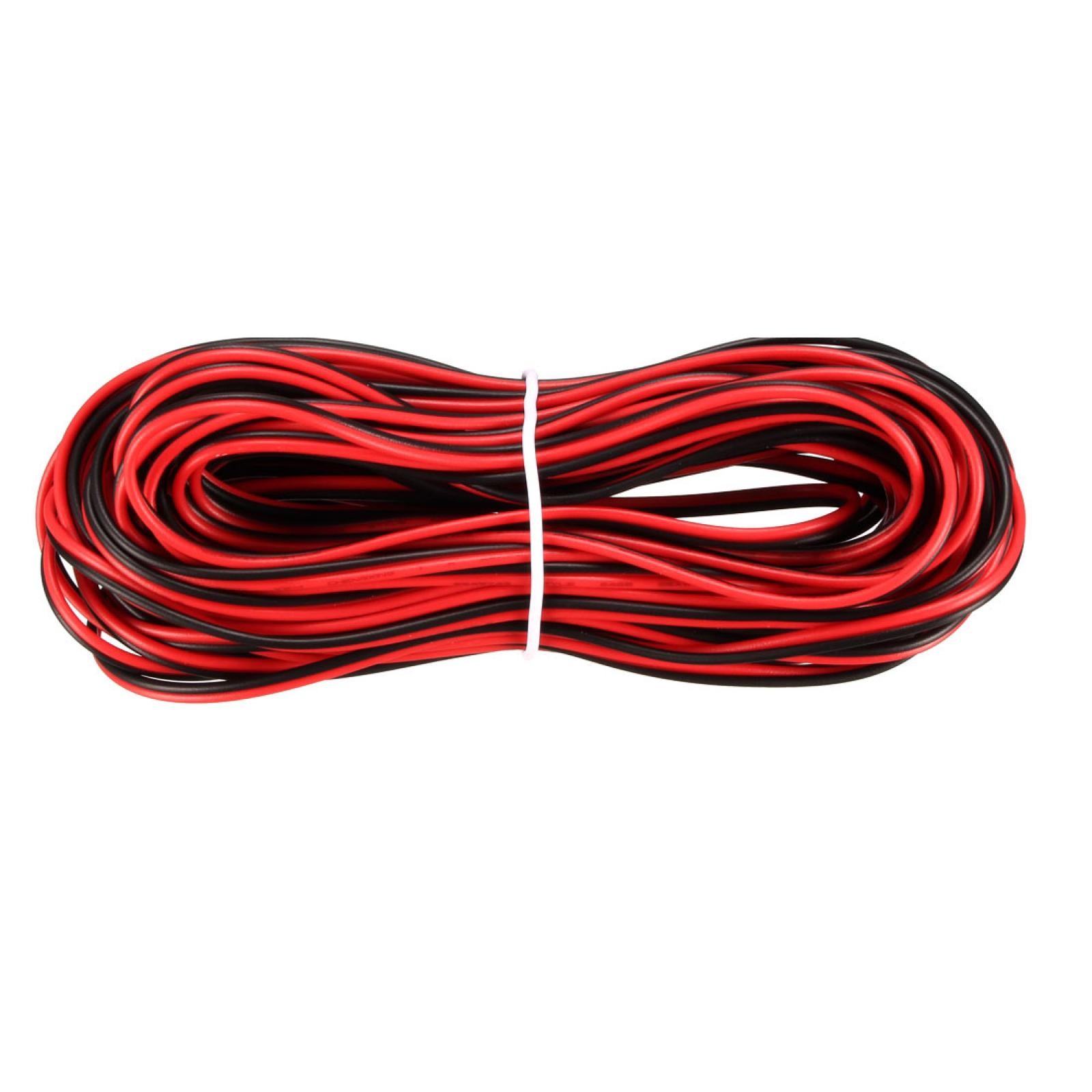 Red Black Wire 2pin Extension Cable Cord 26 AWG Parallel Wire 10M Length